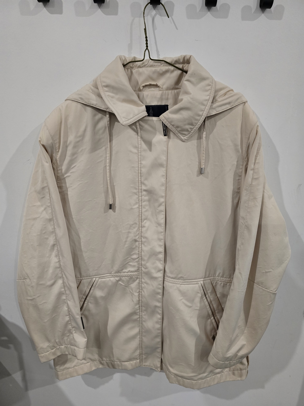 London Fog Light Beige Hooded Utility Jacket